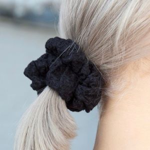 Brandy Melville navy blue floral scrunchie